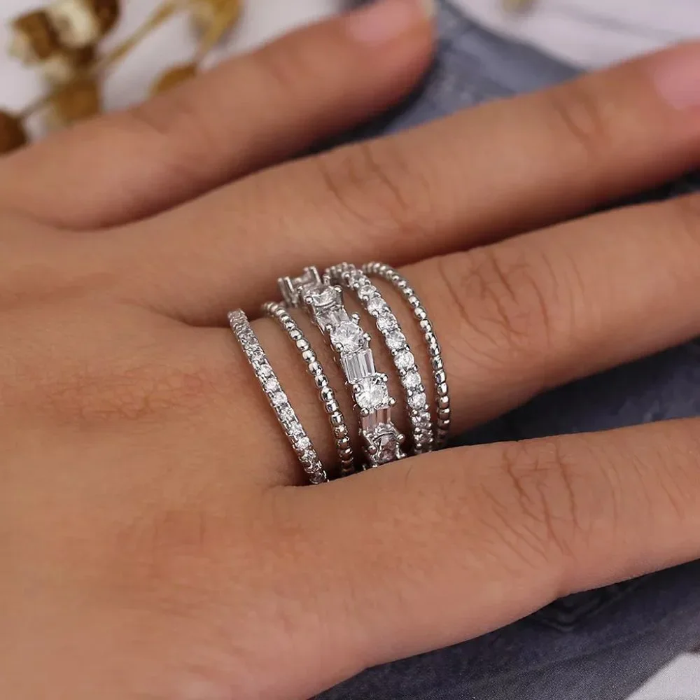 🍂  Latest Design 925 Silver Plated White CZ Wedding Ring, FB16FA1133 - Picture 3 of 5